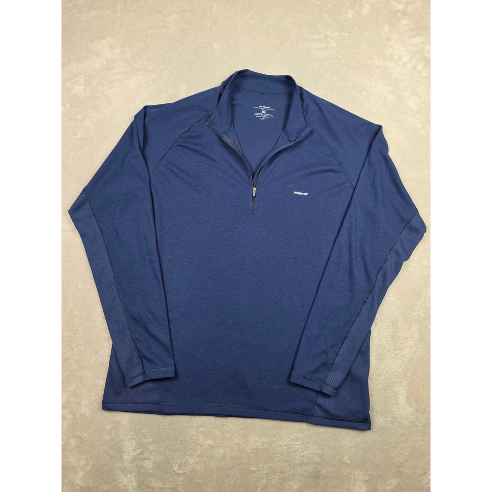 Patagonia Performance Base Layer Quarter Zip Mens XL Blue 44850 Outdoor Hiking